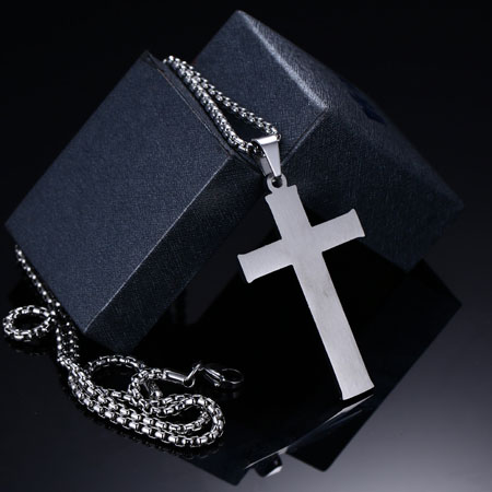 Titan-Edelstahl-Kreuzanhänger-Halsketten für Herren